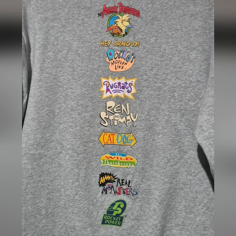 Nickelodeon Characters Gray Crewneck Sweater